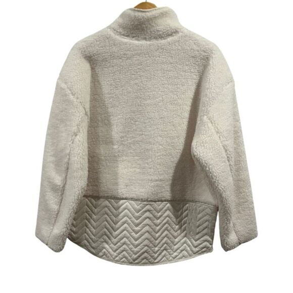 Athleta Magnolia white Cozy 3/4 snap Sherpa Size L - Picture 8 of 14